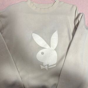 Cream Sweatshirt with Bunny Logo